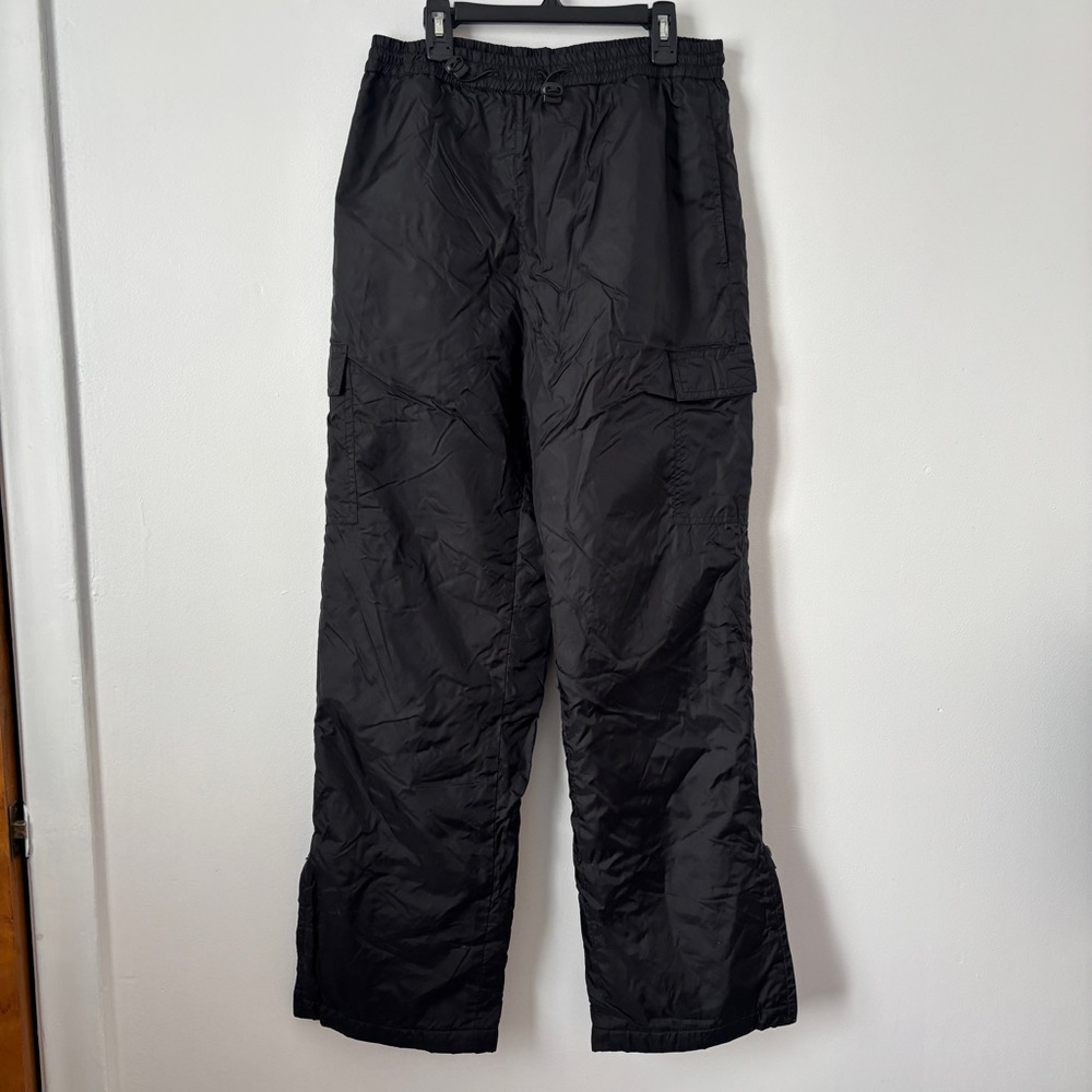 2/$10 Sportek Snow Pants Youth 14 Black Insulated Ski Snowboard Winter unisex XS
